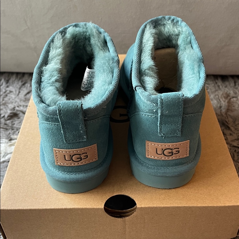 UGG classic ultra mini. Deep ice. Teal. Green. Blue. Womens size 6. New in box. - Picture 3 of 8